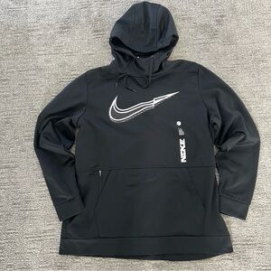 Nike Therma Fit Pullover Hoodie Sweatshirt with White Swoosh Logo